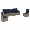 Ensemble de canapé de jardin 6 pcs avec coussins gris résine tressée 638837638837
