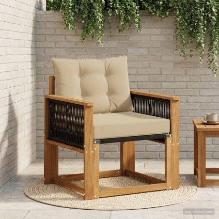 Sofa de milieu extérieur Bois d'Acacia Massif Naturel 638847638847