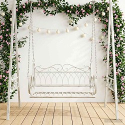 Banc Balançoire Acier 109 x 75 x 59 cm Blanc antique 638851638851