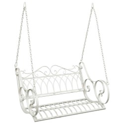 Banc Balançoire Acier 109 x 75 x 59 cm Blanc antique 638851638851