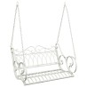 Banc Balançoire Acier 109 x 75 x 59 cm Blanc antique 638851638851