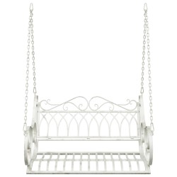 Banc Balançoire Acier 109 x 75 x 59 cm Blanc antique 638851638851