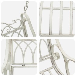 Banc Balançoire Acier 109 x 75 x 59 cm Blanc antique 638851638851