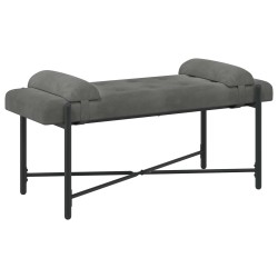 Banc capitonné à boutons avec coussins Gris foncé Velours 638853638853