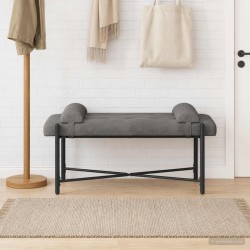Banc capitonné à boutons avec coussins Gris foncé Velours 638853638853