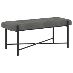 Banc capitonné à boutons avec coussins Gris foncé Velours 638853638853