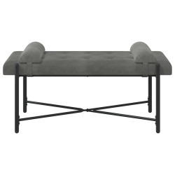 Banc capitonné à boutons avec coussins Gris foncé Velours 638853638853