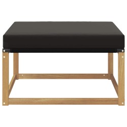 Pouf d'Extérieur Bois d'acacia massif et Textilène Blanc 638861638861