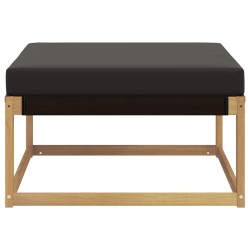 Pouf d'Extérieur Bois d'acacia massif et Textilène Blanc 638861638861