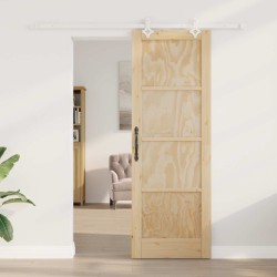 Porte coulissante Naturel et Blanc 73,5 x 211 cm 638863638863