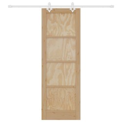 Porte coulissante Naturel et Blanc 73,5 x 211 cm 638863638863