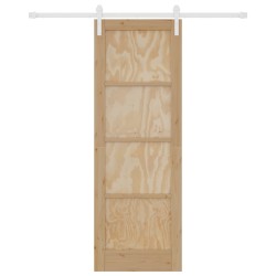 Porte coulissante Naturel et Blanc 73,5 x 211 cm 638864638864