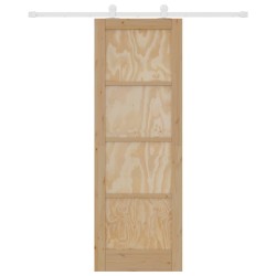 Porte coulissante Naturel et Blanc 73,5 x 211 cm 638865638865