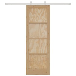 Porte coulissante Naturel et Blanc 73,5 x 211 cm 638866638866