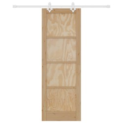 Porte coulissante Naturel et Blanc 73,5 x 211 cm 638867638867