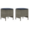 Pouf de Jardin 2 Pièce Gris et bleu marine 38 x 38 x 45 cm 638868638868