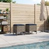Pouf de Jardin 2 Pièce Gris et bleu marine 38 x 38 x 45 cm 638868638868