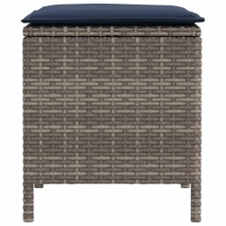 Pouf de Jardin 2 Pièce Gris et bleu marine 38 x 38 x 45 cm 638868638868