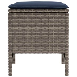 Pouf de Jardin 2 Pièce Gris et bleu marine 38 x 38 x 45 cm 638868638868