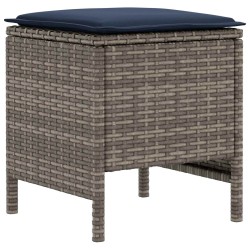 Pouf de Jardin 2 Pièce Gris et bleu marine 38 x 38 x 45 cm 638868638868
