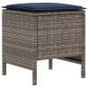 Pouf de Jardin 2 Pièce Gris et bleu marine 38 x 38 x 45 cm 638868638868