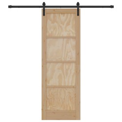 Porte coulissante Naturel et noir 73,5 x 211 cm 638869638869