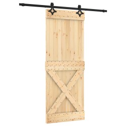 Porte coulissante Naturel et noir 80 x 210 cm 638879638879