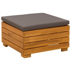 Pouf de Jardin Bois d'Acacia Massif Marron 638882638882