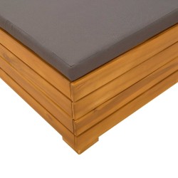 Pouf de Jardin Bois d'Acacia Massif Marron 638882638882