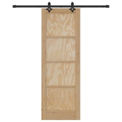 Porte coulissante Naturel et noir 73,5 x 211 cm 638884638884