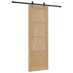 Porte coulissante Naturel et noir 73,5 x 211 cm 638884638884