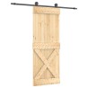 Porte coulissante Naturel et noir 80 x 210 cm 638888638888