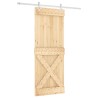 Porte coulissante Naturel et Blanc 80 x 210 cm 638889638889