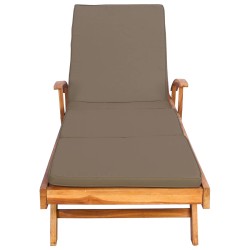 Chaise longue avec coussin 100% Polyester Teck Solide 638895638895