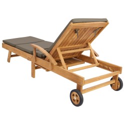 Chaise longue avec coussin 100% Polyester Teck Solide 638895638895