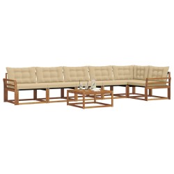 Ensemble de canapés d'extérieur 7 pcs Naturel et Beige 638907638907