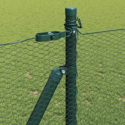 Clôture hexagonale avec base en béton 10 x 1 m Vert Maille 638910638910