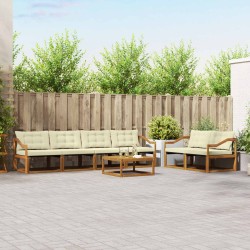 Ensemble de canapés d'extérieur 7 pcs Naturel et Crème 638931638931
