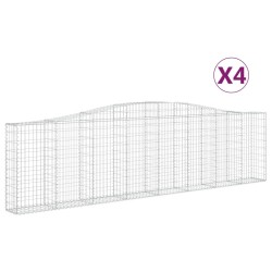 Paniers à gabions arqués 4 pcs 400x30x100/120 cm Fer galvanisé 638932638932