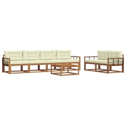 Ensemble de canapés d'extérieur 7 pcs Naturel et Crème 638933638933