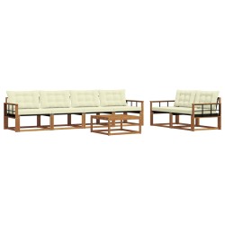 Ensemble de canapés d'extérieur 7 pcs Naturel et Crème 638937638937