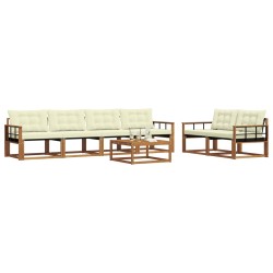 Ensemble de canapés d'extérieur 7 pcs Naturel et Crème 638937638937