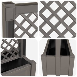 Grand pot avec trellis Gris 99,5 x 43 x 133,5 PP 638945638945