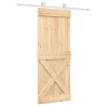 Porte coulissante Naturel et Blanc 80 x 210 cm 638947638947