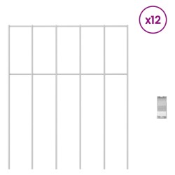 Panneau de clôture de jardin 12 pcs Acier galvanisé Argenté 638948638948