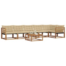 Ensemble de canapés d'extérieur 7 pcs Naturel et Beige 638954638954