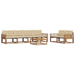 Ensemble de canapés d'extérieur 7 pcs Naturel et Beige 638956638956