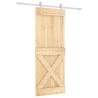 Porte coulissante Naturel et Blanc 80 x 210 cm 638957638957