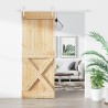 Porte coulissante Naturel et Blanc 80 x 210 cm 638958638958