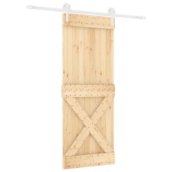 Porte coulissante Naturel et Blanc 80 x 210 cm 638958638958